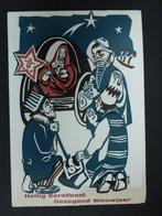 oude prentkaart Heilig kerstfeest Gezegend Nieuwjaar, Ophalen of Verzenden, 1960 tot 1980, Gelopen, Feest(dag)