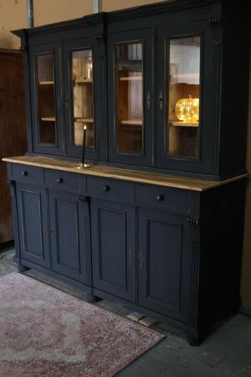 Buffetkast *boshuis* vintage black, 150 à 200 cm, Comme neuf, 50 à 75 cm, 150 à 200 cm