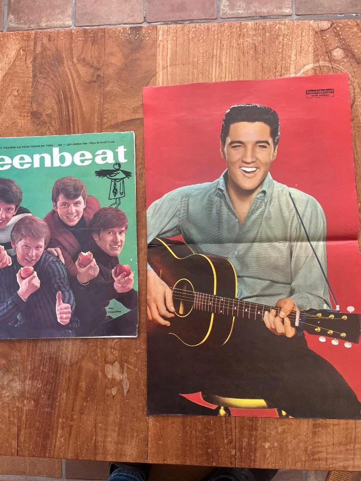 Muziekblad Teenbeat met poster Elvis Presley -1965, Verzamelen, Muziek, Artiesten en Beroemdheden, Gebruikt, Boek, Tijdschrift of Artikel