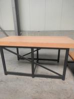 Lot de 2 tables pro style industriel - métal + bois - showro, Vergader- of Presentatieruimte, Ophalen, Gebruikt, Tafel