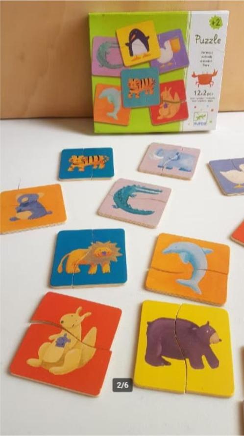 DJECO - Puzzle animaux - 12x2 pièces, Enfants & Bébés, Jouets | Puzzles pour enfants, Utilisé, 2 à 4 ans, 10 à 50 pièces, En bois
