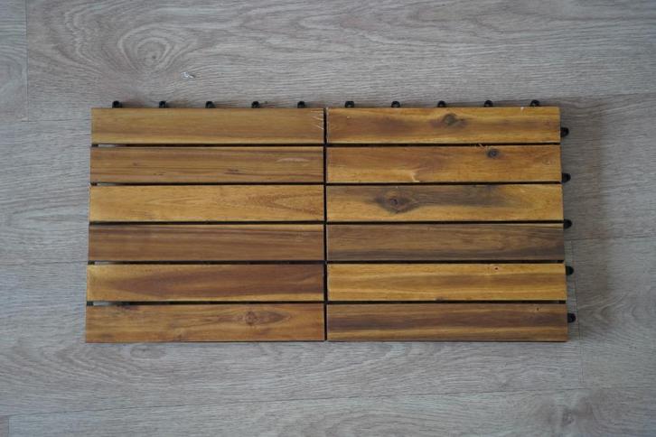 2 dalles en bois d’acacia – système à clipser, Tuin en Terras, Overige Tuin en Terras, Nieuw, Ophalen
