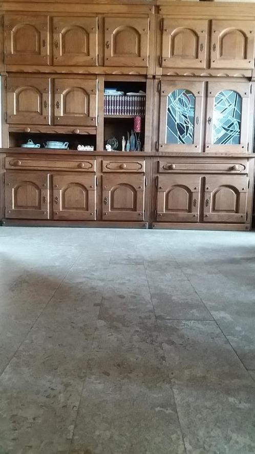 Vol eiken wandkast met drank'bar' (ook in delen te koop), Huis en Inrichting, Kasten | Wandmeubels, Gebruikt, 150 tot 200 cm, 50 tot 75 cm