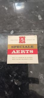 Oud bieretiket speciale Aerts Brussel, Ophalen of Verzenden, Zo goed als nieuw