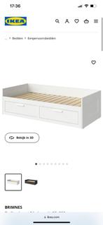 Bedbank IKEA Brimnes quasi nieuw, Lattenbodem, 160 tot 180 cm, Zo goed als nieuw, 70 tot 85 cm