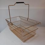 Panier de courses acier doré vintage, Ophalen, Overige materialen, Mand, Zo goed als nieuw