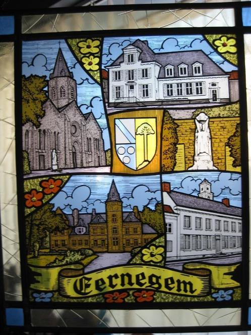 Glasraam v/d gemeente Eernegem., Antiek en Kunst, Antiek | Glaswerk en Kristal, Ophalen of Verzenden