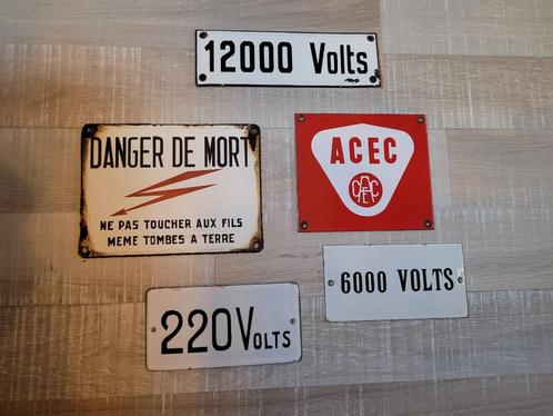 Set van 5 oude geëmailleerde plaquettes uit de jaren 50, Antiek en Kunst, Antiek | Email, Ophalen of Verzenden