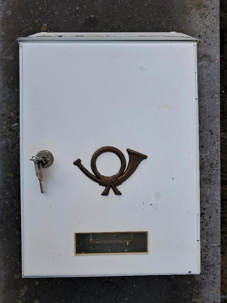 Brievenbus metaal, Tuin en Terras, Brievenbussen, Gebruikt, Wandbrievenbus, Staal, Ophalen