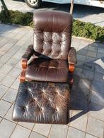 Lederen fauteuil stijl Ingmar Relling, Huis en Inrichting, Ophalen, Gebruikt