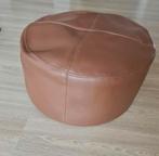 Pouf rond en cuir, Maison & Meubles, Canapés | Repose-pieds & Poufs, Comme neuf, Rond, Cuir