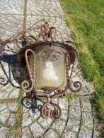 Antieke hanglamp voor buiten - crackled glas, Ophalen of Verzenden
