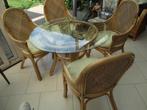 ROTAN set, Ophalen, 4 zitplaatsen, Bijzettafel, Rotan