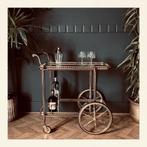 Vintage chariot de service, Maison & Meubles, Tables | Tables d'appoint, Vintage - Art Deco - Antiek - Messing - Bar Cart - Serveerwagen
