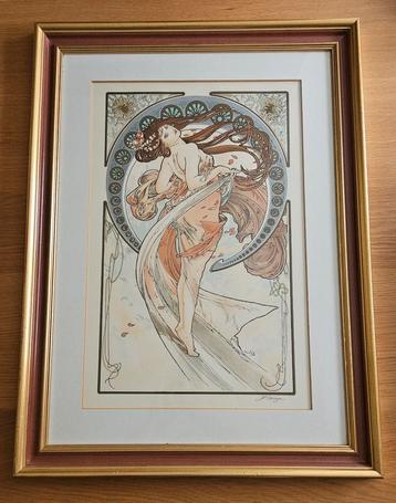 Lithographie - Alphonse Mucha (1860-1939) - Danse (signée), Enlèvement