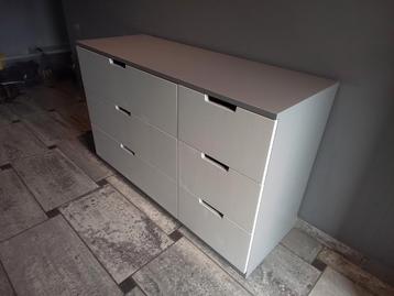 Commode ikea NORDLI blanc et gris, Enlèvement, Comme neuf
