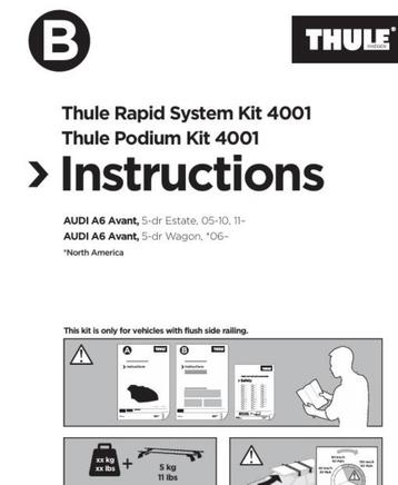 Thule barres de toit Audi A6 Avant - 4001, Autos : Divers, Porte-bagages, Enlèvement