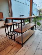 Keukeneiland met krukken, Ophalen, 100 tot 150 cm, 150 tot 200 cm, Bruin