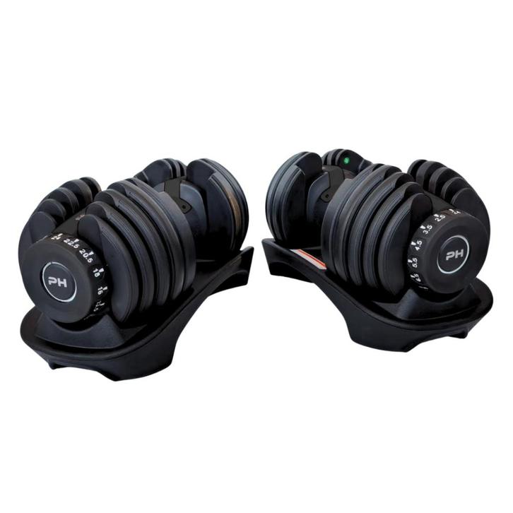 PH Fitness Premium Verstelbare Dumbells Zwart Set 24KG, Sport en Fitness, Fitnessmaterialen, Nieuw, Dumbbell, Armen, Benen, Borst