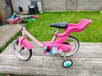 B'twin 14inch meisjesfiets met zijwieltjes en poppenzitje, Fietsen en Brommers, Ophalen, Gebruikt, Zijwieltjes