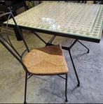 Mozaïek tafel 90x90 met 2 stoelen, Huis en Inrichting, Ophalen