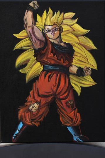 Son Goku Super Saiyan (5) portretschilderij, door Joky Kamo  beschikbaar voor biedingen