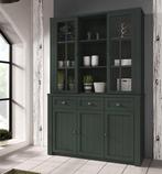 Meuble vaisselier / buffet haut vert – style campagne chic, Avec tiroir(s), 25 à 50 cm, Campagne chic, Comme neuf