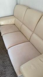 Salon beige cuir, Maison & Meubles, Canapés | Salons, Autres dimensions, Banc droit, Enlèvement, Utilisé
