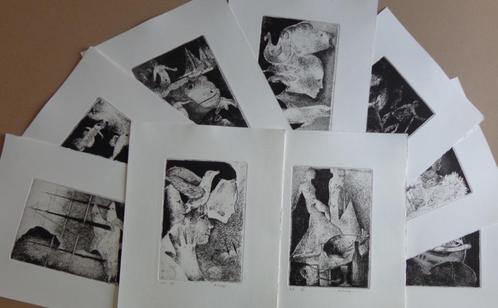 ANDRE GOEZU / LOT 9 STUKS / JEAN RAY + JOHN FLANDERS 38x28cm, Antiek en Kunst, Kunst | Litho's en Zeefdrukken, Ophalen of Verzenden