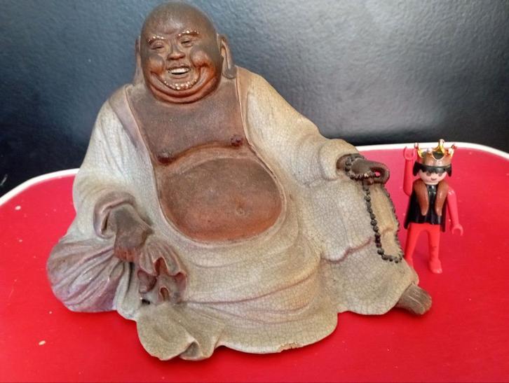 631) lachende boeddha ( keramisch beeldje ), Antiek en Kunst, Kunst | Beelden en Houtsnijwerken, Ophalen of Verzenden