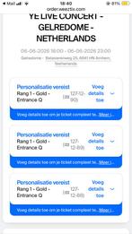 3x Kanye West tickets gold Geldrome Nederland, Tickets & Billets, Transports en commun