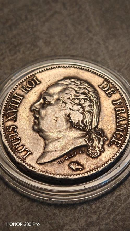 France. 5 France W 1822,Louis XVIII,Roi De France.., XF+,, Postzegels en Munten, Munten | Europa | Niet-Euromunten, Losse munt