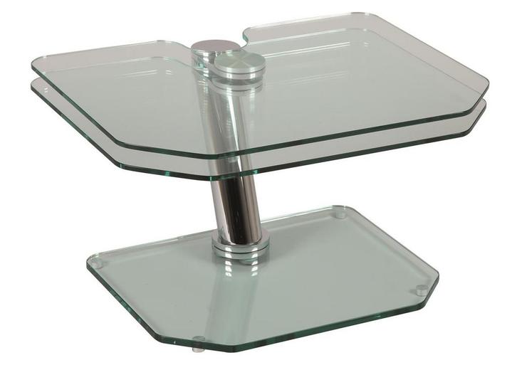 Afneembare tafel van gehard glas, de NIEUWE metalen voet, Huis en Inrichting, Tafels | Salontafels, Nieuw, Minder dan 50 cm, 50 tot 100 cm