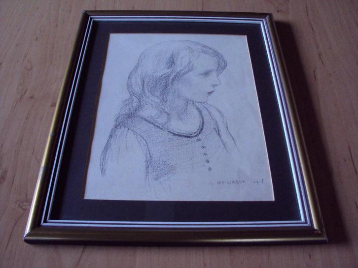 Tekening L.Buisseret 1918, Antiek en Kunst, Kunst | Tekeningen en Fotografie, Ophalen of Verzenden