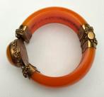 Bracelet vintage en bakélite des années 60, Enlèvement ou Envoi, Comme neuf, Orange