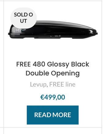 Nieuwe dakkoffer Levup Free 480 Glossy Black beschikbaar voor biedingen