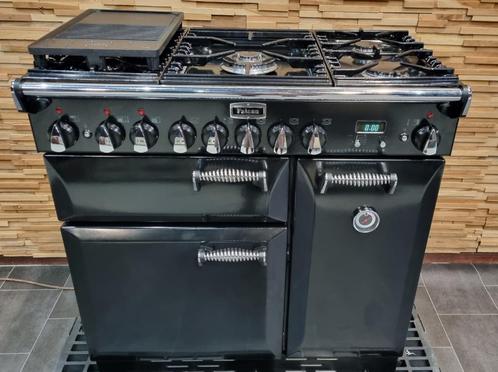 🔥Luxe Fornuis Falcon 90 cm zwart 3 ovens 5 pits, Elektronische apparatuur, Fornuizen, Zo goed als nieuw, Vrijstaand, Gas, 5 kookzones of meer