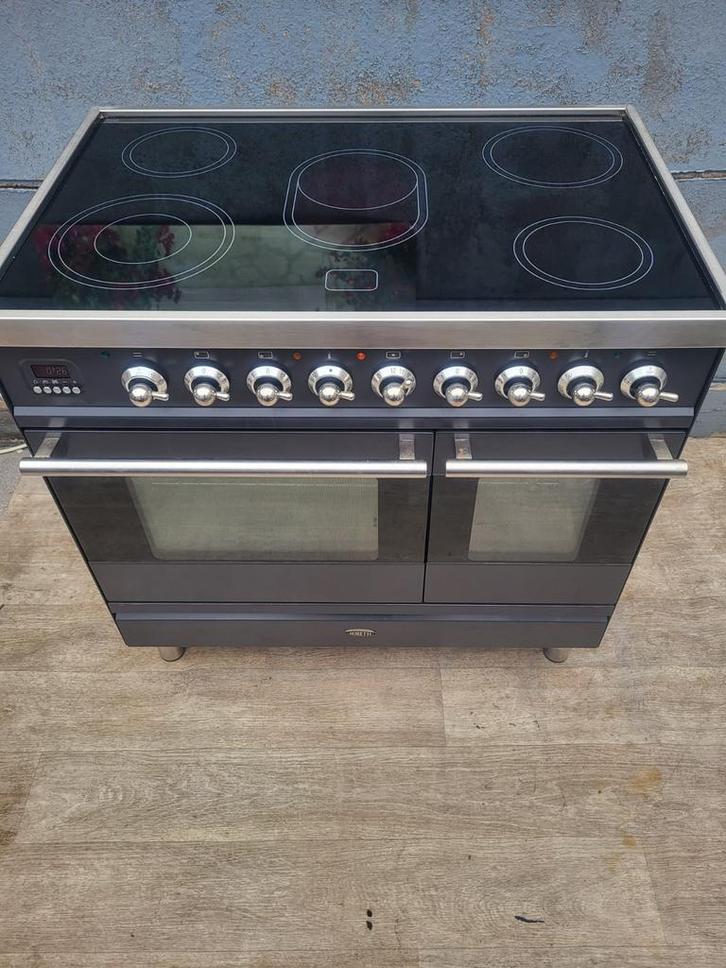 Nette staat Boretti antraciet kleur kookplaat 5,pits 90cm br, Elektronische apparatuur, Fornuizen, Vrijstaand, Keramisch, 5 kookzones of meer