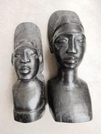 Afrikaanse kunst Congo ebbenhouten boekensteunen, Ophalen of Verzenden