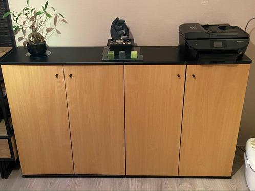 Armoires de bureau bois brun et noir (x2) 106 (h) x 90 l) x, Maison & Meubles, Bureaux, Utilisé, Bureau