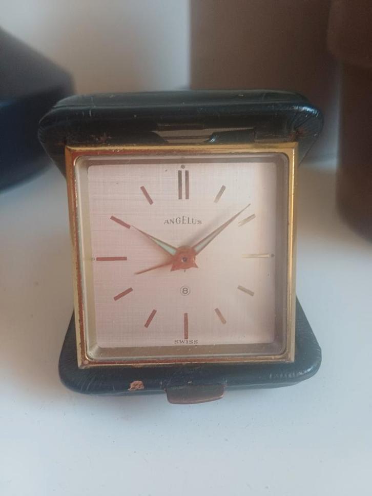 Vintage Angelus Reiswekker in zeer goede staat, Antiek en Kunst, Antiek | Klokken, Ophalen