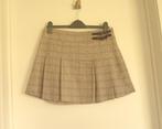 Beige bruin blauw geruite kreuk plooirok van Etam Maat 38, Enlèvement ou Envoi, Taille 38/40 (M), Beige