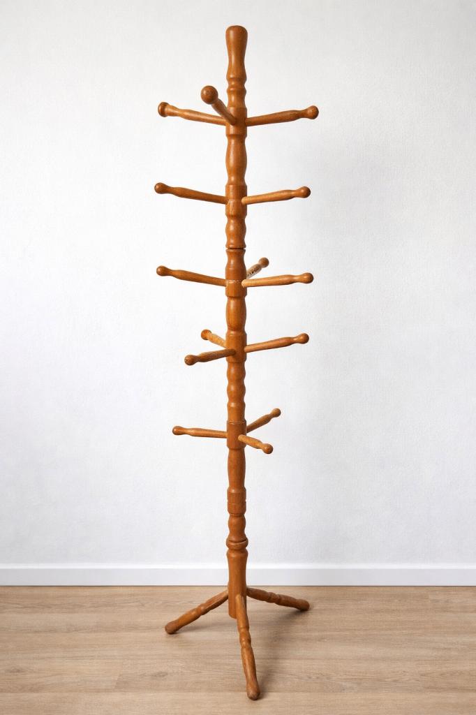 Porte-manteau vintage en bois massif – style ancien, Verzamelen, Retro, Overige typen, Ophalen