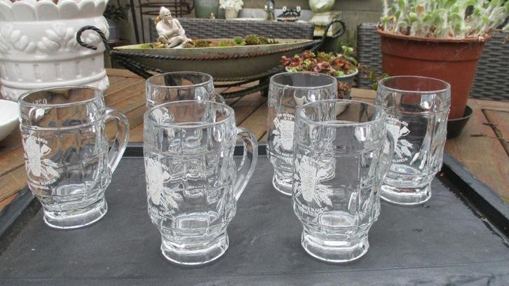 6 Nieuwe Oud Hoegaards bier pulls, Collections, Verres & Petits Verres, Neuf, Verre à bière, Enlèvement