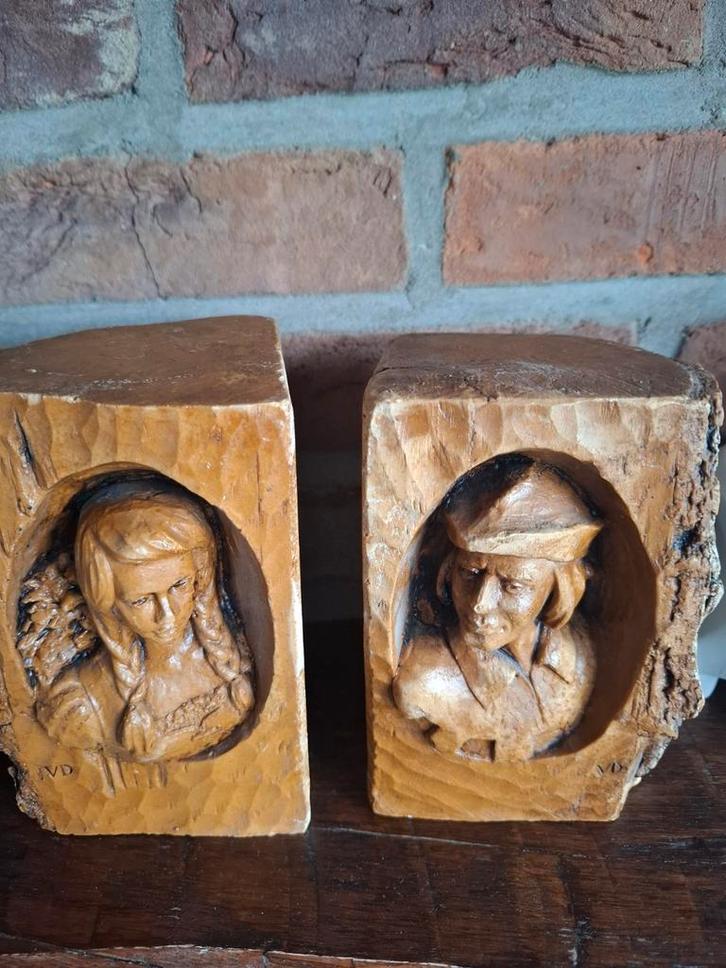 Vintage houten boekensteunen, Antiek en Kunst, Antiek | Religieuze voorwerpen, Ophalen