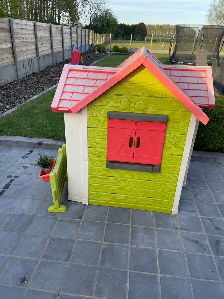 Smobyhuisje met bloembakken en deurbel, Ophalen, Gebruikt, Plastic