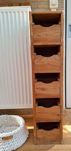 Smalle houten kast met laden, Huis en Inrichting, 5 laden of meer, Ophalen