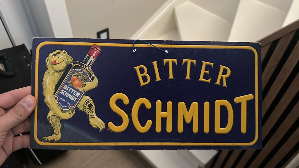 Bitter schmidt karton reclamebord, Verzenden, Zo goed als nieuw, Reclamebord