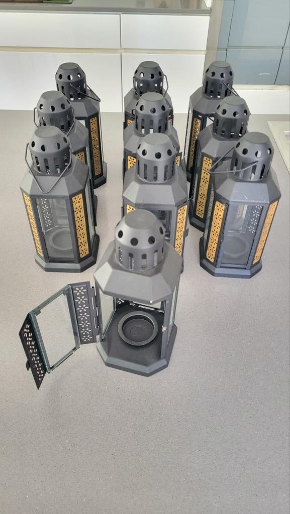 Decoratieve lantaarns – 10 stuks, Enlèvement, Noir