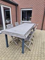 Tuintafel met ARDUINEN blad, Ophalen, Zo goed als nieuw